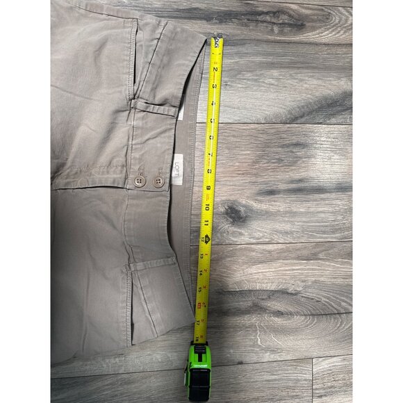 LOFT Outlet Curvy Crop Tan Capri Pants Size 12 Cotton Blend Womens Casual Wear - Picture 4 of 5